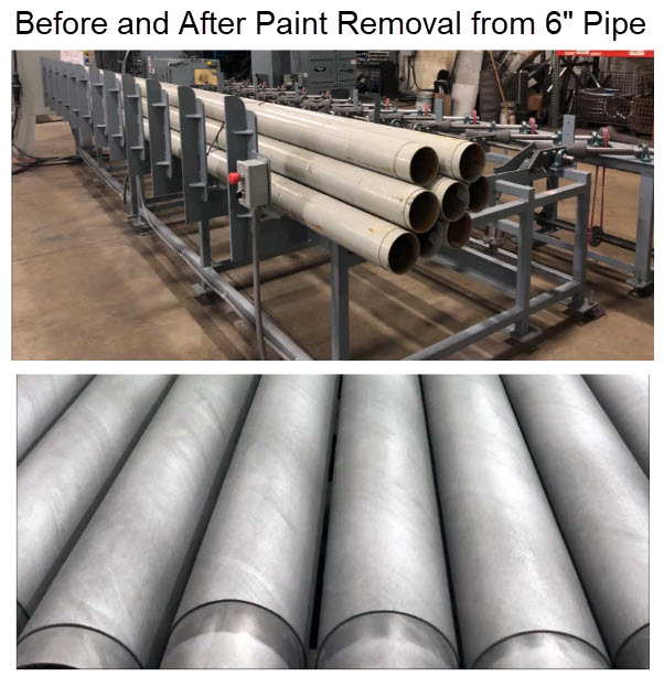 before-after paint removal from pipe